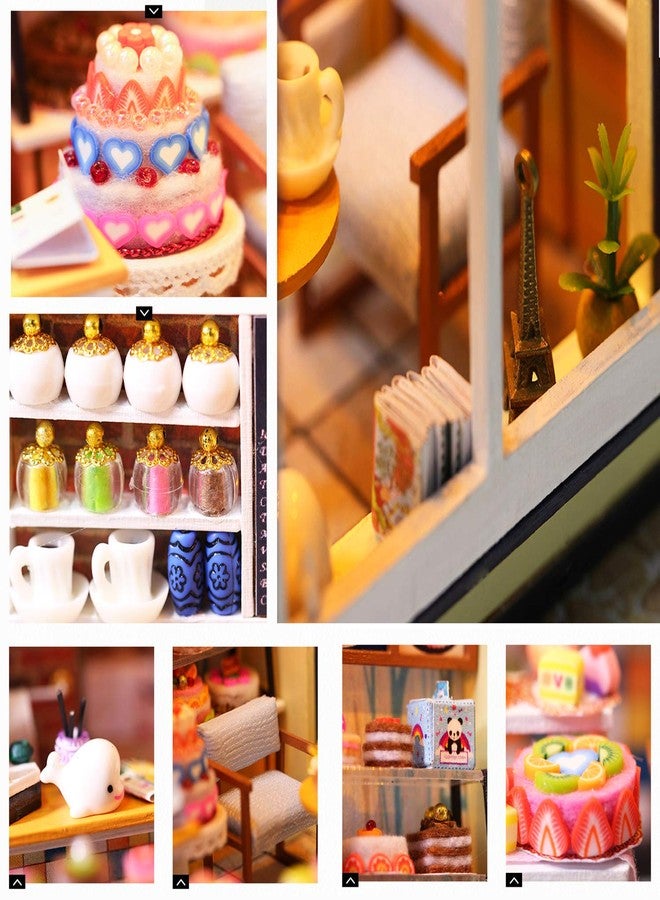 Spilay DIY Miniature Dollhouse Wooden Furniture Kit,Handmade Mini Modern Model Plus with Dust Cover & Music Box,1:24 Scale Creative Doll House for Gift (Baking Honey with dust Cover Music Box) - Image 5